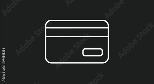 Minimalist Credit Card Icon on Dark Background for Financial Transactions.