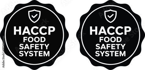 Two HACCP food safety system badges on a white background
