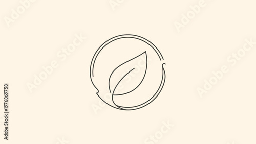 Minimalist Leaf Logo Design - Elegant Circle and Nature Symbol.