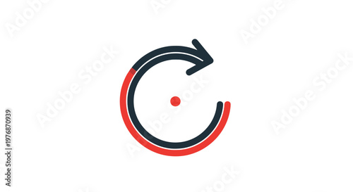 Red and Black Circular Arrow Logo.