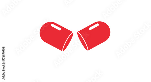 Red Capsules Broken Open and Empty.