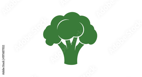 Green Broccoli Icon Simple Design Element.