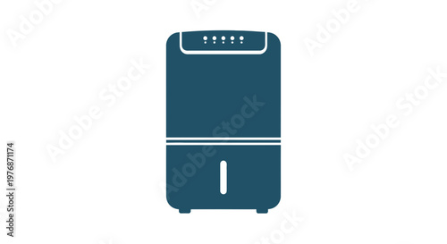 Blue Retro Style Fridge Illustration.