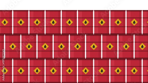 Stacks of Oil barrels on white background