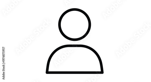Simple Outline Icon Representing a Person or User Profile.