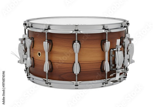 Vintage-style snare drum with brass and wood construction