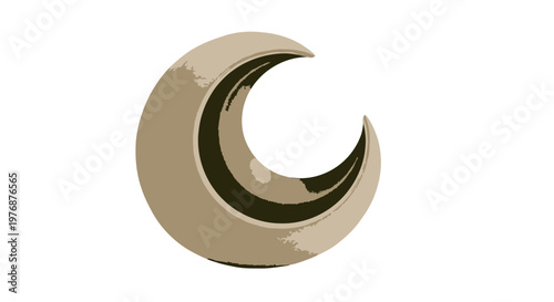 Crescent Moon Shape Metallic Object.