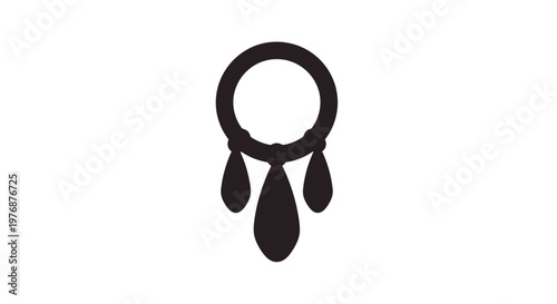 Black Earring with Three Tassels.