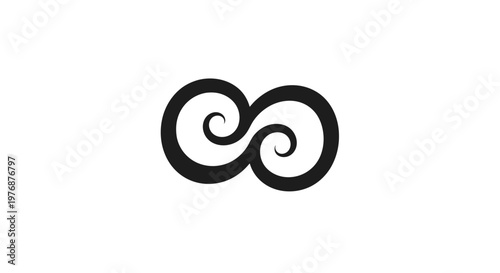 Black Yin Yang Symbol Simple Design.