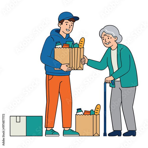 People Illustration Helping Someone
