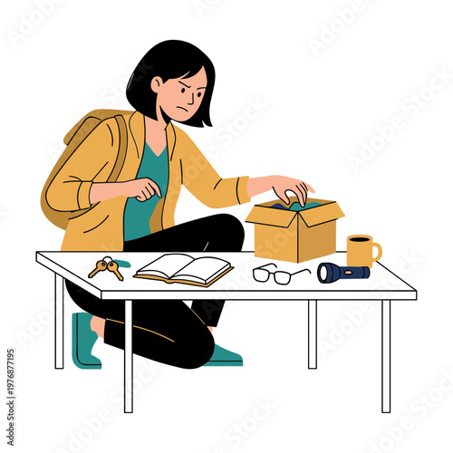 Illustration of a Person Searching for Something
