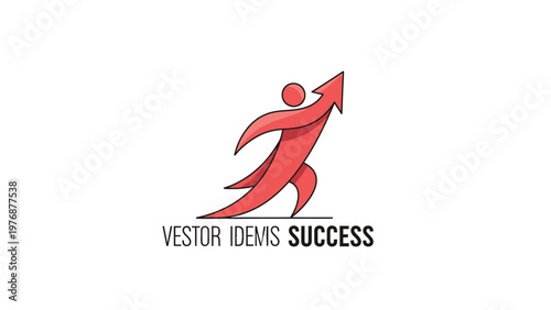 Red Arrow Person Symbolizing Growth and Success in Business.