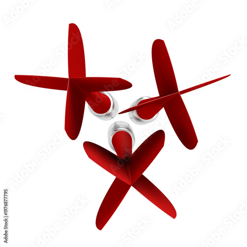 Red darts. Isolated. 3d illustration.