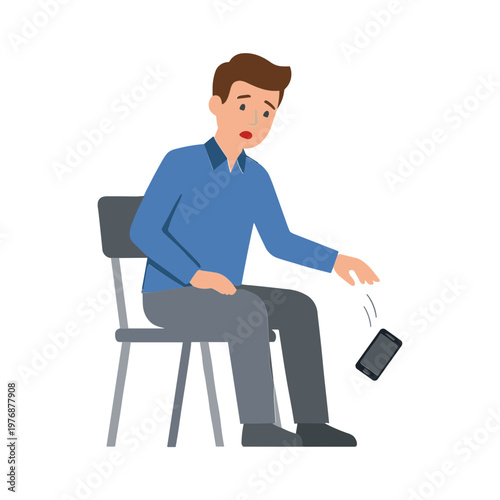 Man sitting on chair pouring contents from wallet