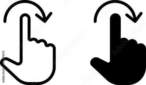 Hand finger gesture navigation swipe up down icon set, move left right up down, vector illustration