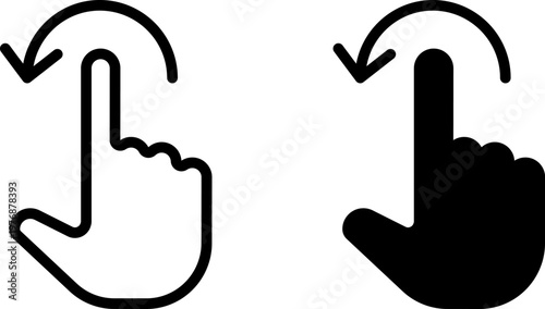 Hand finger gesture navigation swipe up down icon set, move left right up down, vector illustration