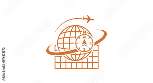 Travel and Transportation Concept Depicted with Globe and Airplane.