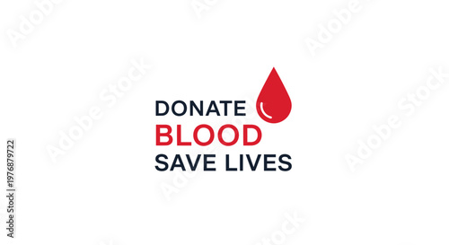 Blood donation symbol with donate blood save lives text on white background