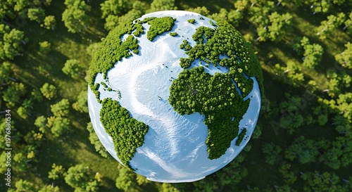 Celebrating world environment day earth day a lush green earth view from space environmental protection