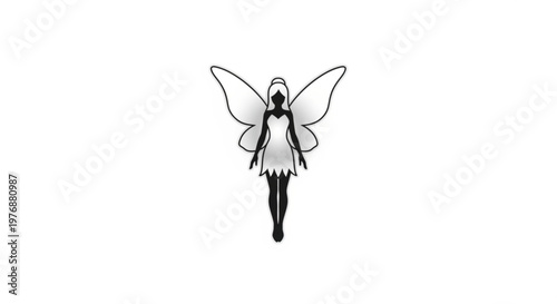Fairy silhouette with wings
