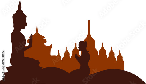 Buddha Day Silhouette Illustration