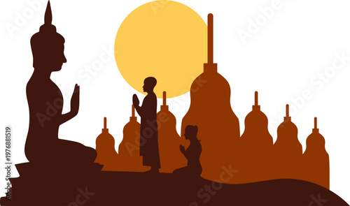 Buddha Day Silhouette Illustration