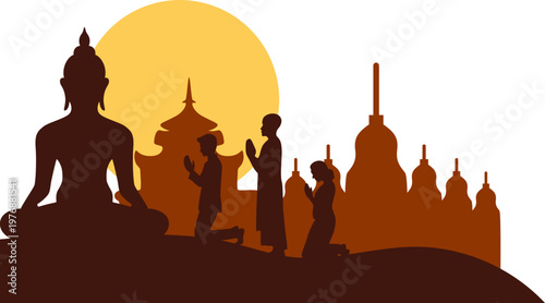 Buddha Day Silhouette Illustration