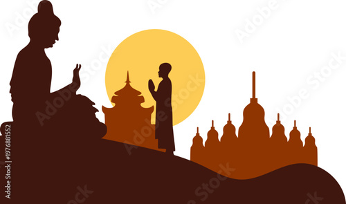 Buddha Day Silhouette Illustration