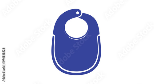 Blue Baby Bib with White Trim.