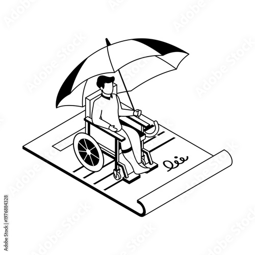 An icon showing a health insurance in isometric style
