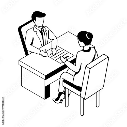 Isometric style icon depicting a conversation
