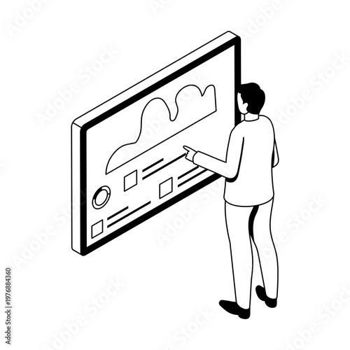 An isometric style icon showing an audit dashboard

