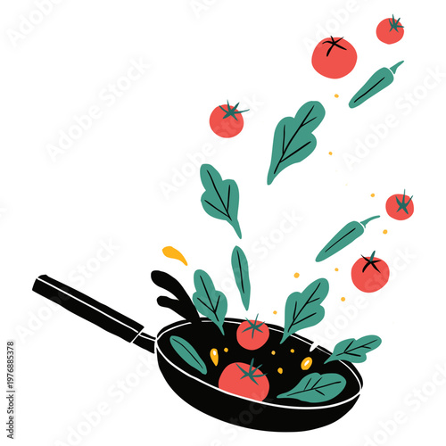 Japanese sushi set with chopsticks and bowl healthy fresh food illustration.