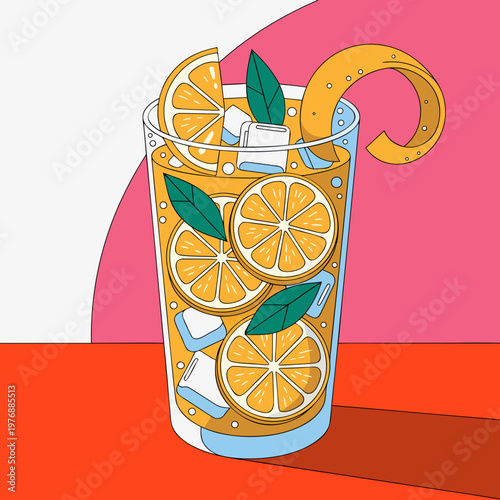 glass with lemonade