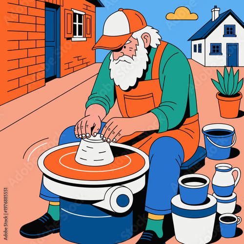 construction worker with trowel