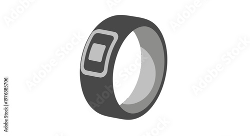 Smart Fitness Tracker Ring on Finger.