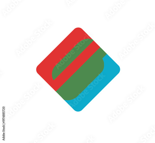 Colorful Diamond Shape with Rounded Corners.