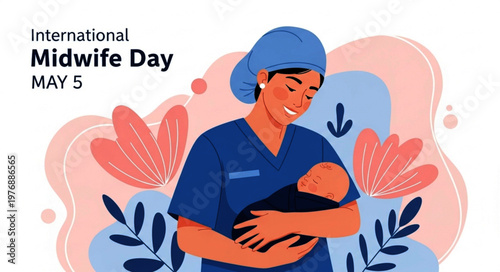 International Midwife Day Celebration with Midwife and Newborn Baby