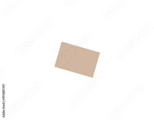 A single brown card floats in the air.