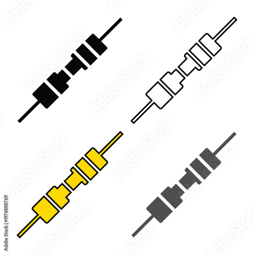Grilled shish kebab icons set, barbecue meat skewer vector illustrations, yellow and black bbq food symbols