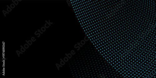 Abstract curvy spots, geometric pattern forming wave-like curved shapes on a black background. Modern style optical illusion design for text, ideal for posters, banners, or modern graphic layouts.