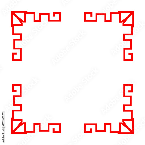 Traditional Chinese Red Corner Frame