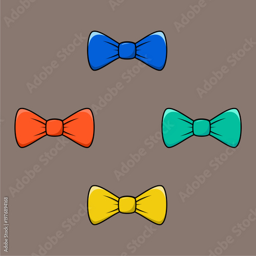 Bow tie color full icon vector