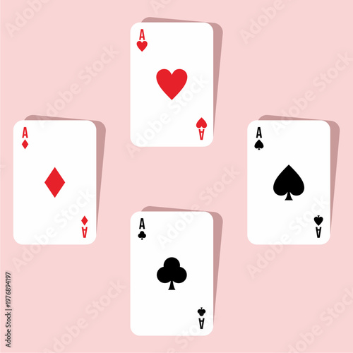 Flush ace cards vector illustration