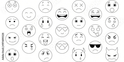 A collection of various emoticon faces expressing different Emotions are illustrated in a graphic.