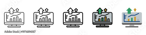 Market Fluctuation Icon With Differences and Colors