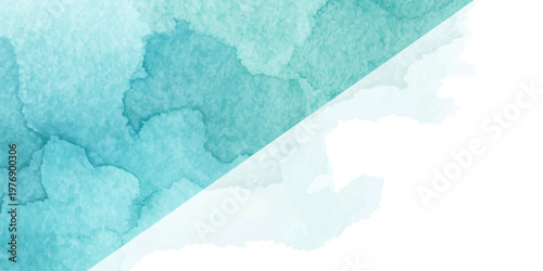 Abstract blue watercolor background featuring a soft sky and cloud texture with a vintage paper feel and frozen winter ice patterns for a cold nature design