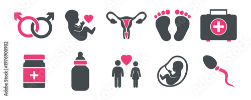 Pregnancy and Fertility Icon Set