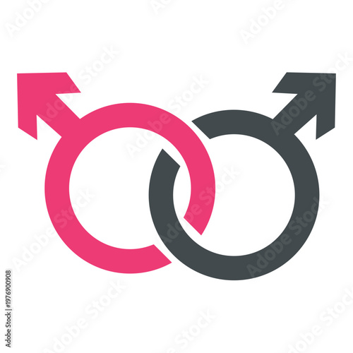 Interlocked Male Gender Symbols Icon