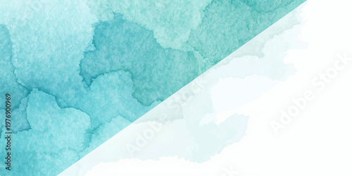 An abstract blue watercolor grunge background features a vintage paper texture with icy winter patterns and light cloud illustrations for a cold nature wallpaper design